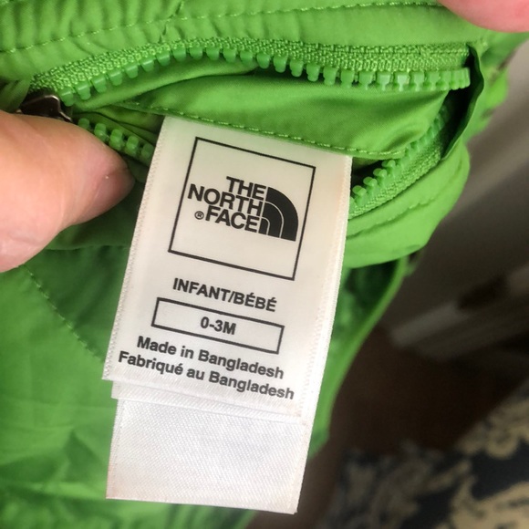 North Face Green Reversible Jacket 0-3 Month - Picture 5 of 5